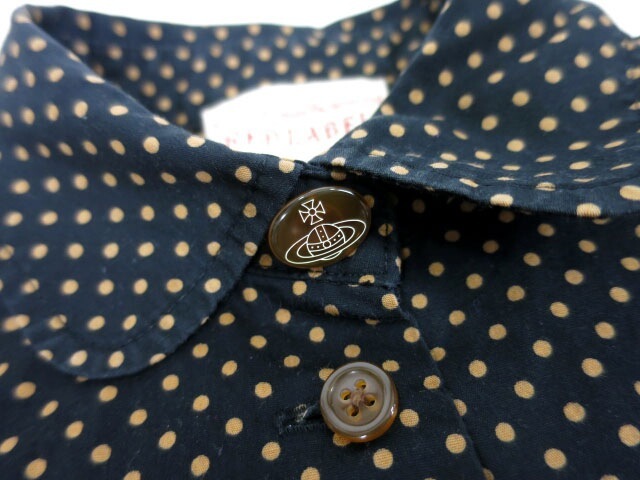 Vivienne Westwood RED LABEL オーブ刺繍入りドット柄ブラウス