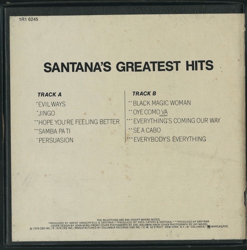 THE GREATEST Tape RECORDING MASTERS オープンリールテープ購入ガイド│レコード販売・買取リアリーグッド オープンリールテープ SANTANA / GREATEST HITS 7号 9.5cm/s (3 3/4IPS) 4トラック