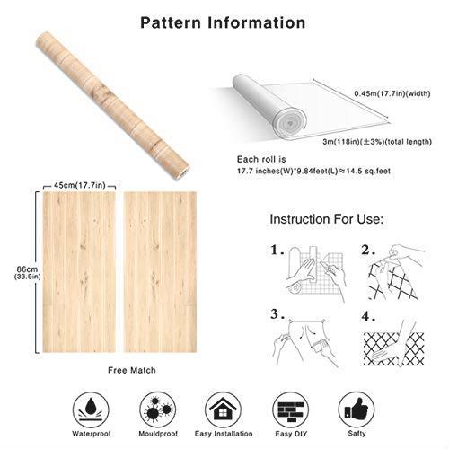 新品◆即決! 壁紙 リメイクシート 木目調 カッティングシート ふすま紙 はがせる壁紙 壁紙シール ライトグレー フェルトスキーじー付き_6