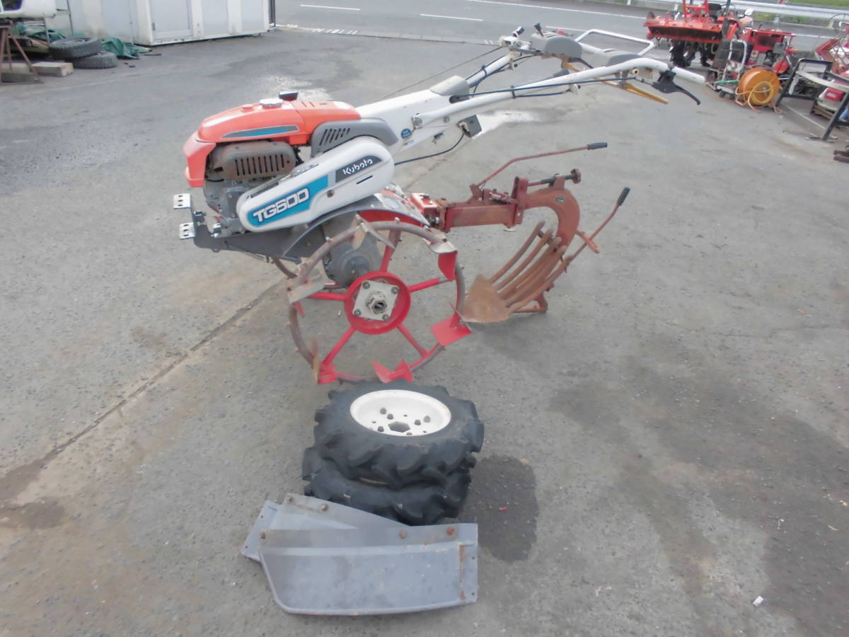 s クボタ耕運機TG600プラウ仕様 掘り取り機 芋掘り機 土壌改良 溝堀 
