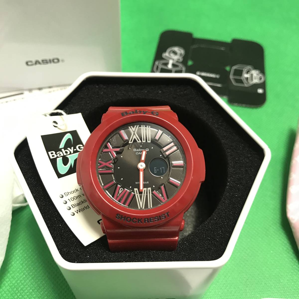 CASIO カシオ BABY-G ベビージー アナデジ 赤 レッド BGA-160 動作品