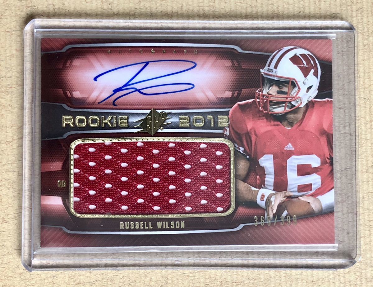 2012 Upper Deck SPX #75 Russell Wilson Jersey Auto RC /399 Seahawks