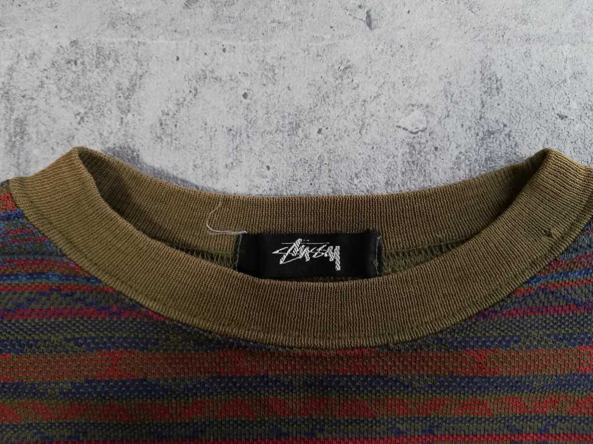 STUSSY 80s ジャガード 黒タグ Tシャツ stussy old OLD ステューシー 