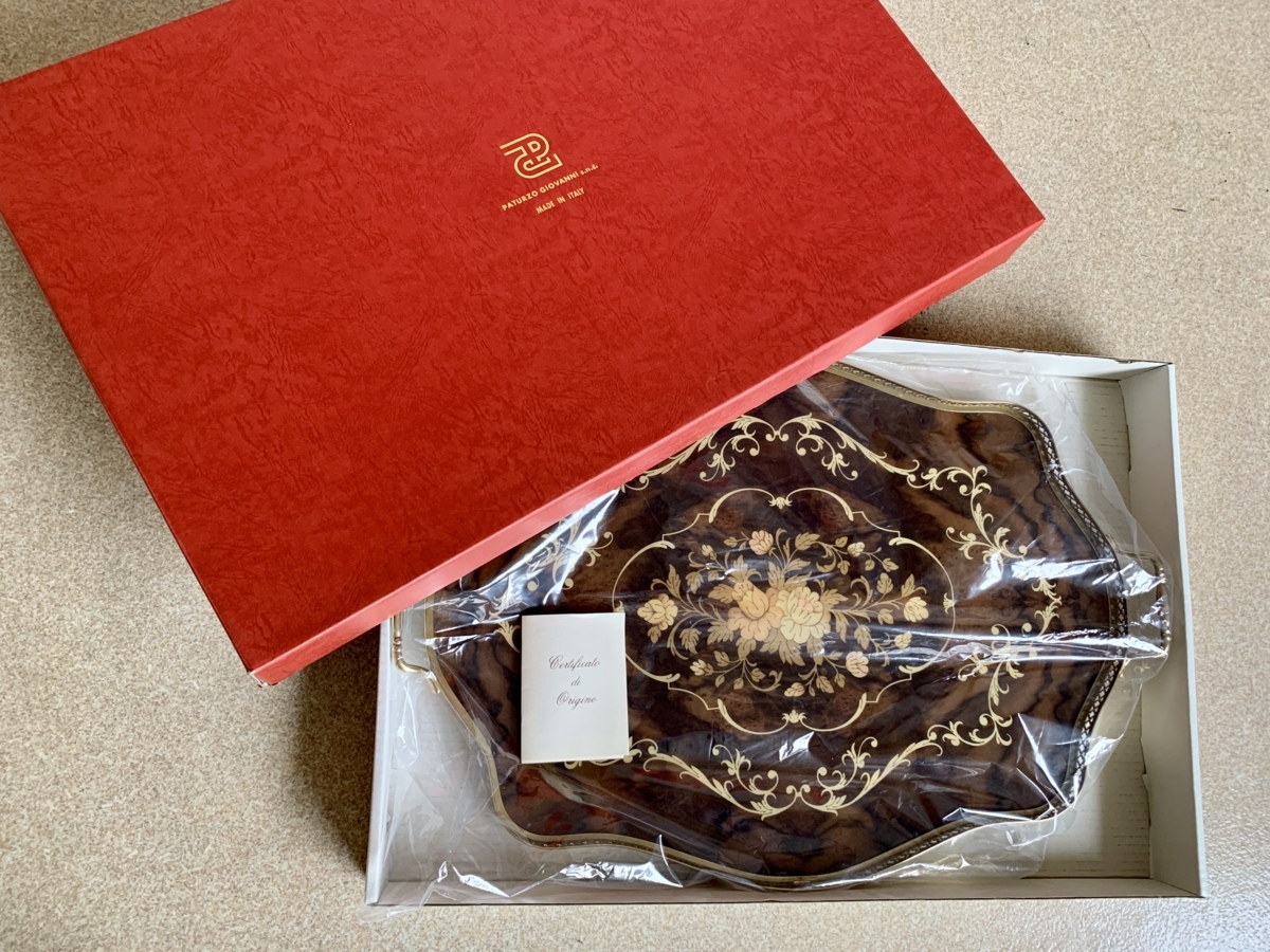 未使用 美品 お得です！ PATURZO GIOVANNI イタリア製 象嵌細工 花