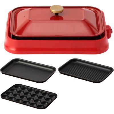 【品質保証，人気SALE】 TokyoDECO コンパクトホットプレート レッド 本体 プレート3種 たこ焼き グリル 平面 3way 赤 おすすめ(キッチン、食卓)｜売買されたオークション情報、yahooの商品情報をアーカイブ公開 - オーク その他