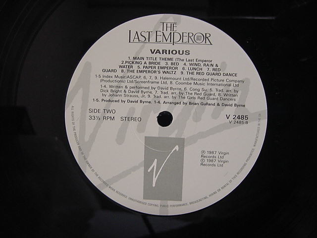 坂本龍一 ラストエンペラー UK盤 12inch ラストエンペラー，THE LAST