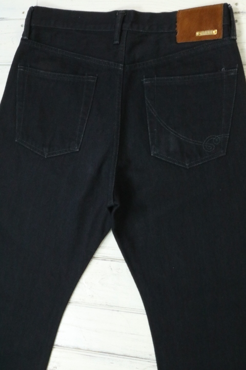 【新品同様】☆CALEE：ハラコパッチ　ストレートスリムデニム　ブラック32　赤耳/セルビッジ