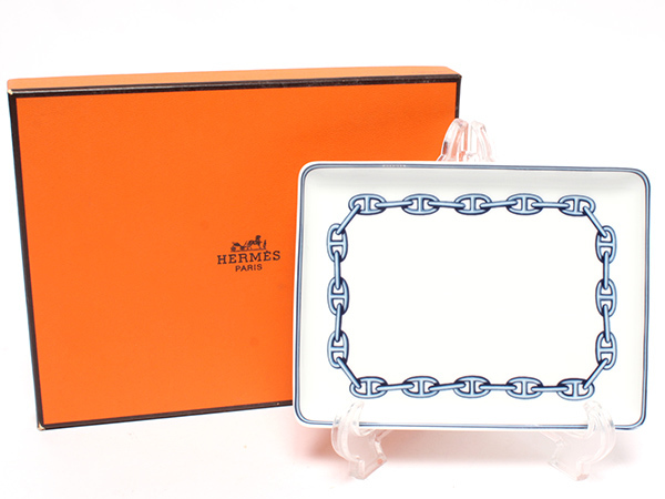 未使用エルメスHERMES【ガダルキヴィール】スクエアプレート【専用箱リボン付】 美品 エルメス プレート 皿 箱付 HERMES HERMES エルメス