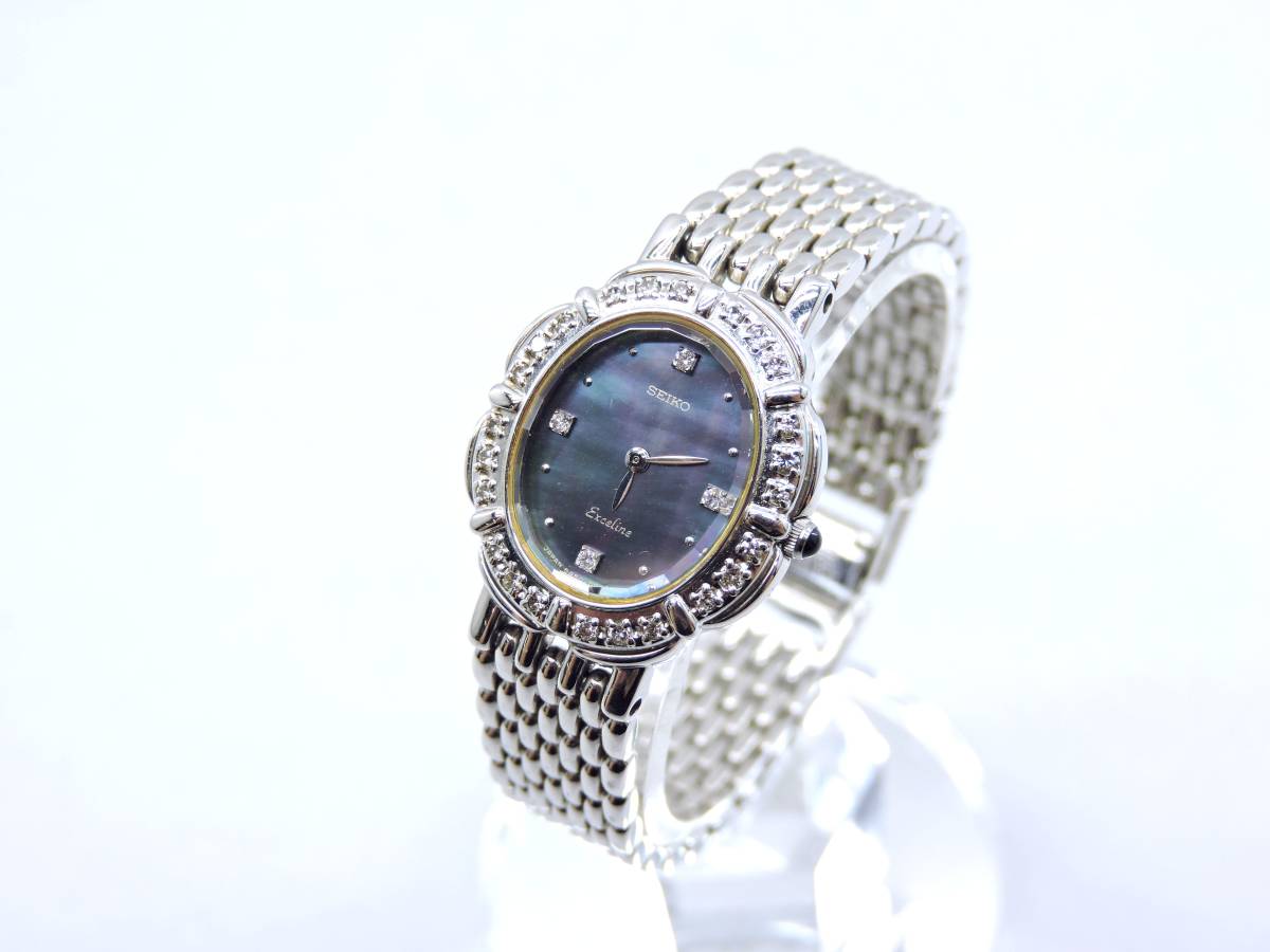 SEIKO エクセリーヌ セイコー 5A50-5190 ダイヤベゼル - 4P (セイコー 