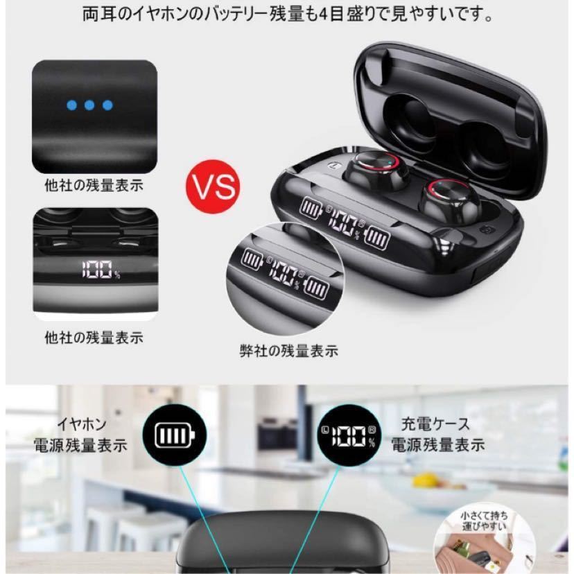 2020年 最新版 Bluetooth イヤホン IPX7完全防水】LEDディスプレイ