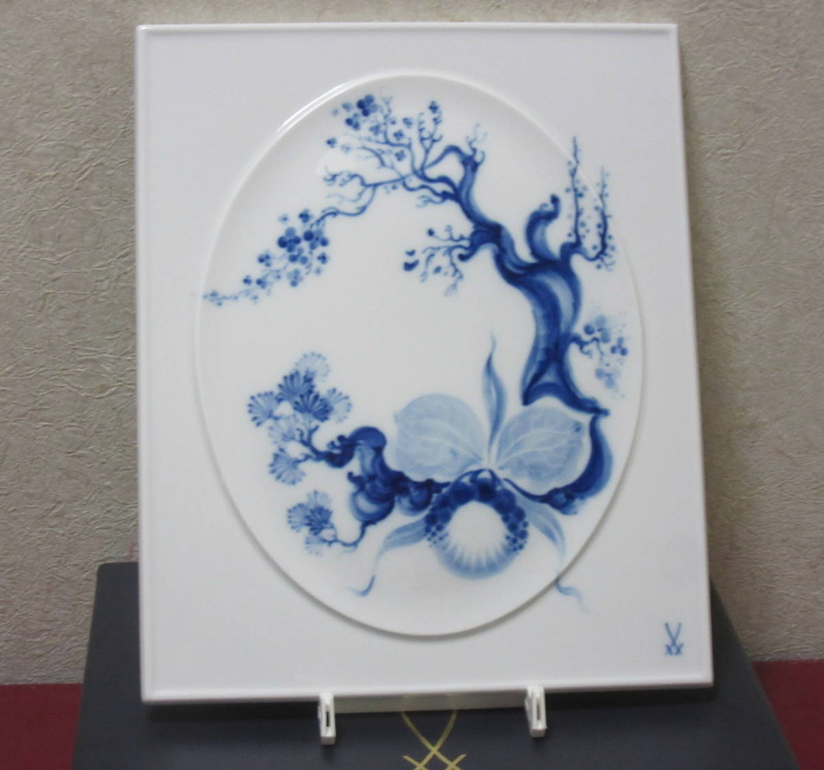 Meissenマイセン ブルーオーキッド 陶板画 マイセン ブルーオーキッド