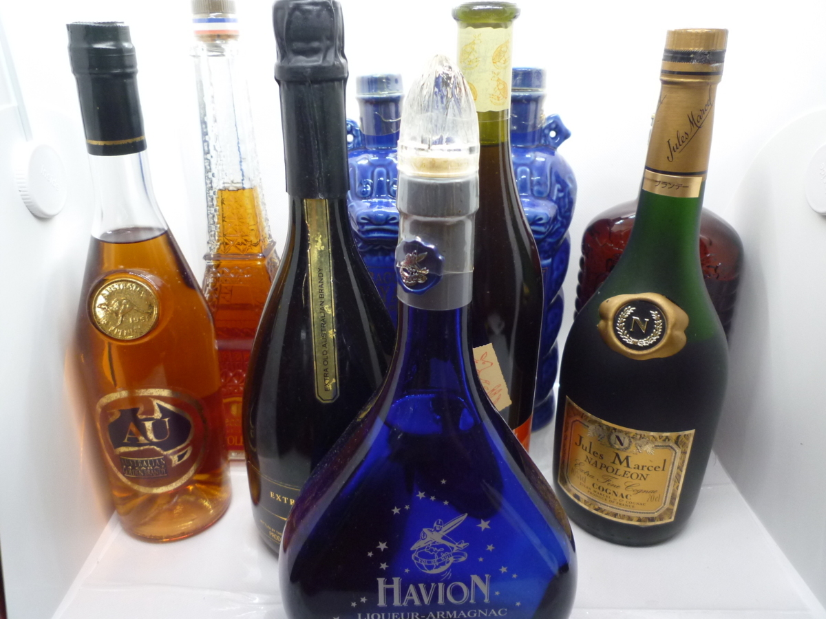【未開栓 古酒】【1000円スタート】ブランデーいろいろ９本/まとめ売り/M24 ブランデー 1円スタート 古酒 -古酒ブランデーセットの中古品 ヘネシー 7本セット