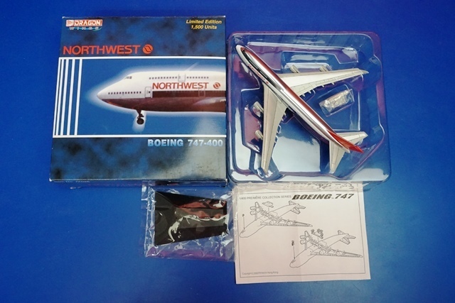 ★DRAGON ドラゴン Jet-x 1/500 ノースウエスト航空 B747-400 N661US JX026 ミニカー
