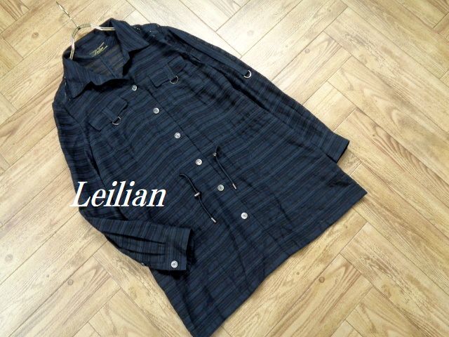 安い，定番 k7013 Leilian レリアン 薄手 透け感 スキッパー シャツ 