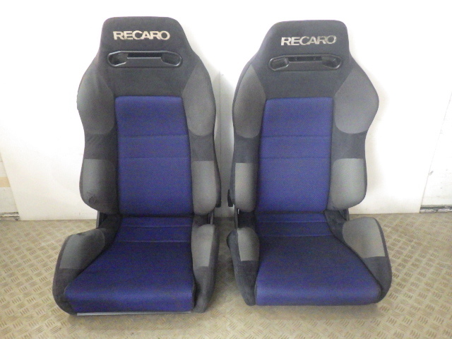 劣化ジャンク品 RECARO レカロ セミバケ ファブリック シート 黒×青 2 
