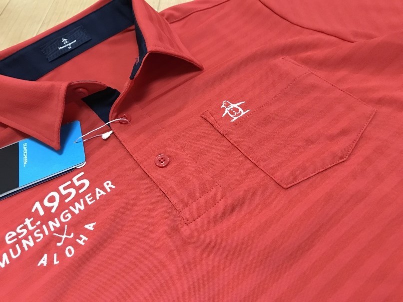 マンシングウェア Munsingwear MUNSINGWEAR 半袖ポロシャツ ストレッチ dショッピング |マンシングウェア WEAR MUNSING Sunscreen NIR 新品タグ付 ロゴジャカード 吸汗速乾フラッグモチーフジャガード半袖ポロシャツ 25SS ボーダー柄