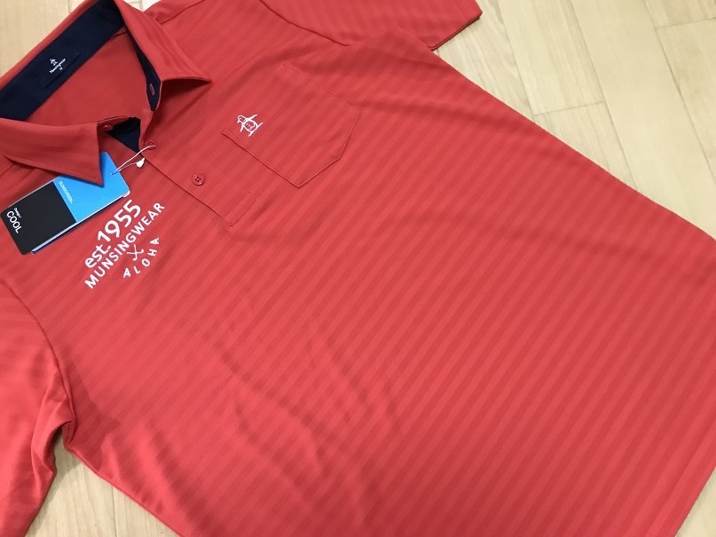 マンシングウェア Munsingwear MUNSINGWEAR 半袖ポロシャツ ストレッチ dショッピング |マンシングウェア WEAR MUNSING Sunscreen NIR 新品タグ付 ロゴジャカード 吸汗速乾フラッグモチーフジャガード半袖ポロシャツ 25SS ボーダー柄
