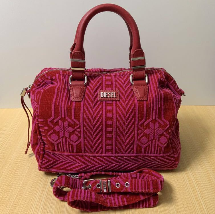 DIESEL ディーゼル ハンドバッグ ショルダーバッグ 2way ピンク  