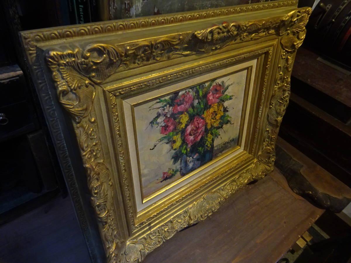 フランス蚤の市ゴールドフレーム額縁55×62㎝古道具アンティーク