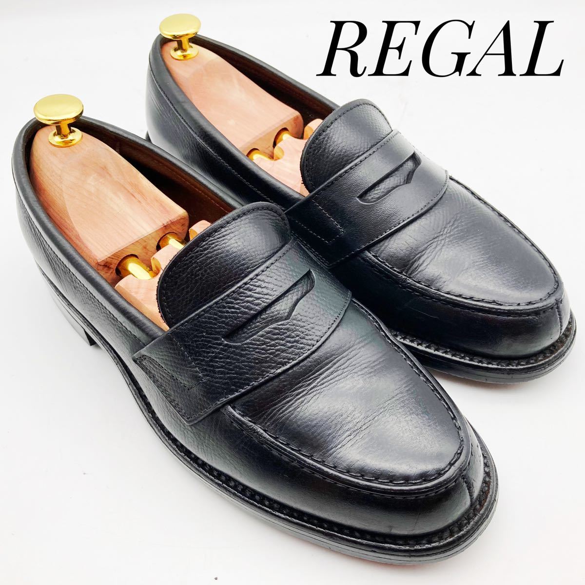リーガル メンズ コインローファー REGAL 黒 革靴 コインローファー 