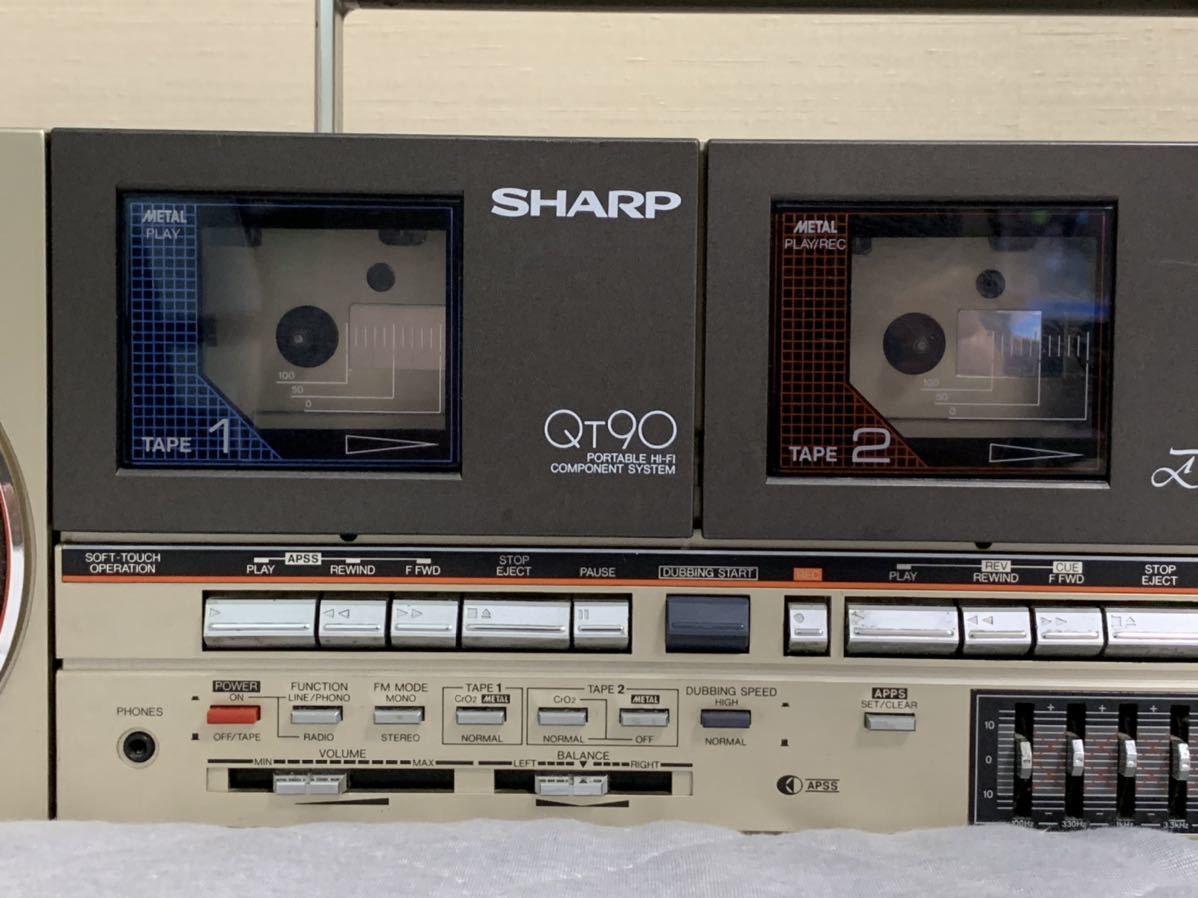 シャープ Wラジカセ QT90 動作品 【昭和レトロ 】