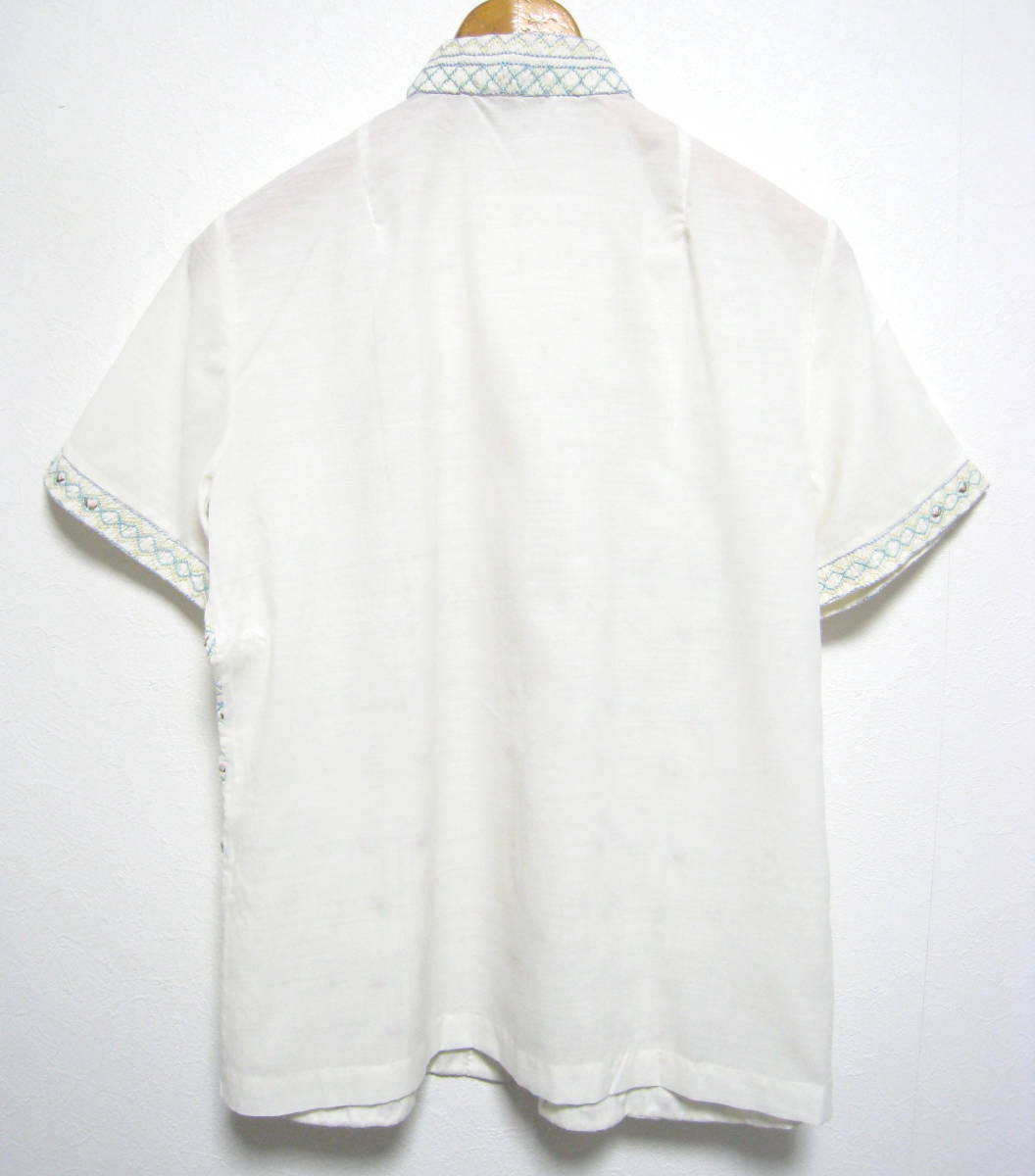新品◇Lily 百合花 レトロ チャイナ ブラウス 半袖 トップス 刺繍 