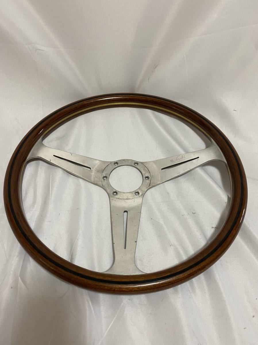 メーカー不明 ウッドステアリング 小径 32パイ当時物 旧車 ホーンボタン付き 売り切り！美品 NARDI ウッドステアリング 32π 旧車 当時物 街道