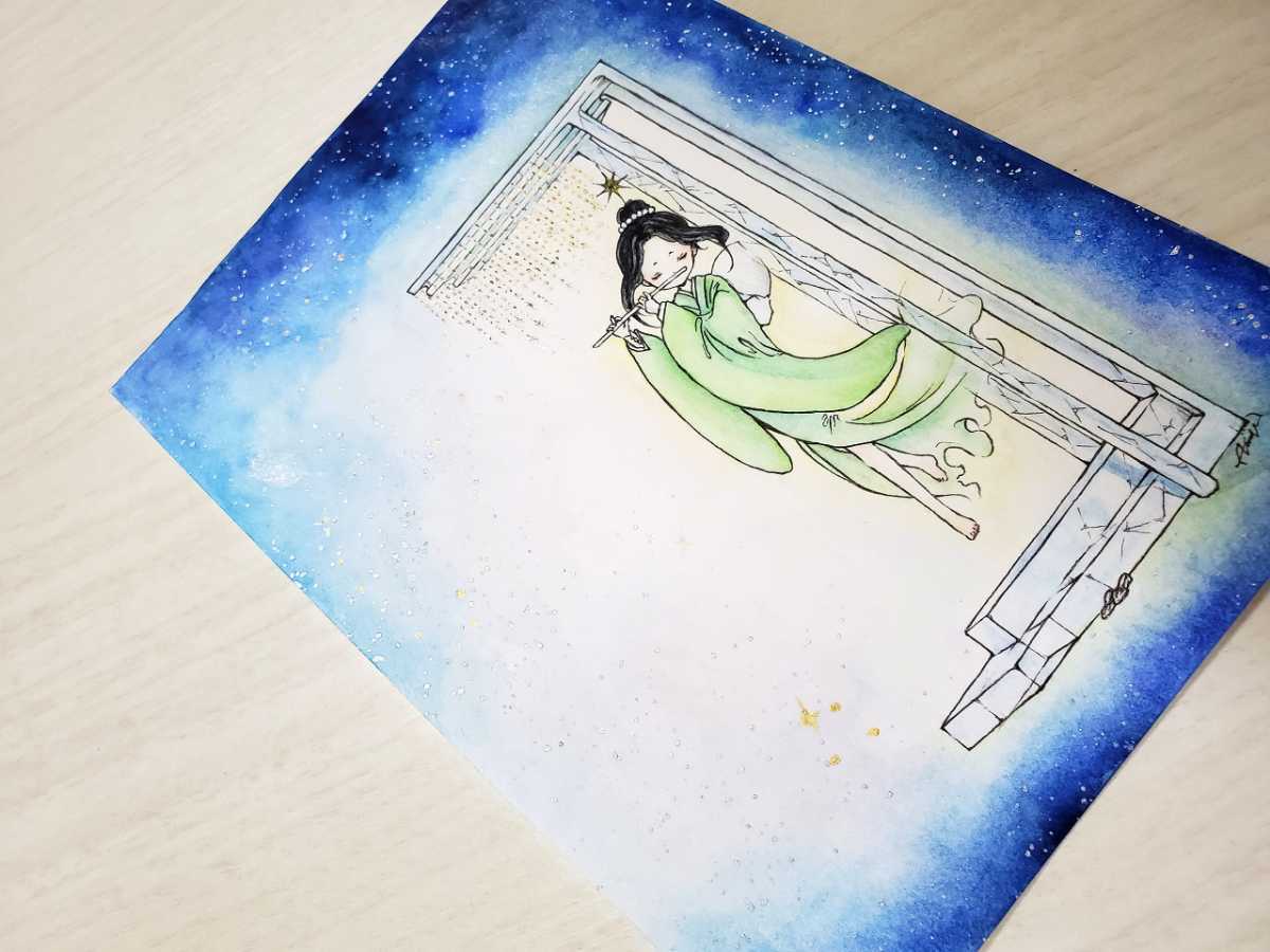 オリジナルイラスト 手描きイラスト 水彩原画 宮沢賢治より双子の星 チュンセ童子の入札履歴 すべての入札履歴