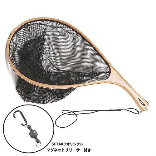 ランディングネット SETAKO 木製 勢田工業 カーブ | 渓流 ウッド フライフィッシング KR1 國ネット フライロッド フライ ラバー ウッドフレーム 玉網