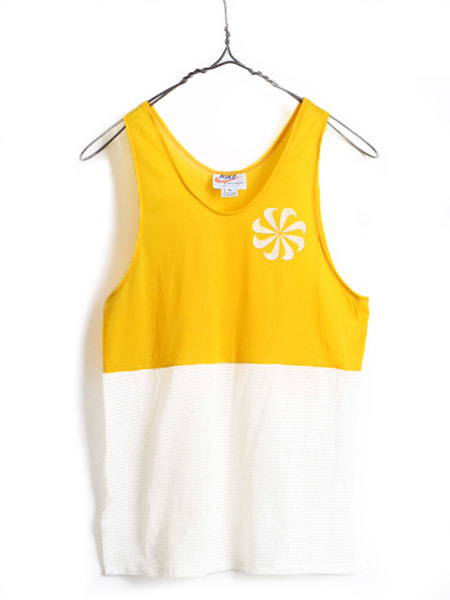 70 S Usa製 ビンテージ ナイキ 風車 ロゴ ハーフ メッシュ 切替 タンクトップ レディース S 小さめ Xs 程 古着 70年代 Nike 黄 白 トップス 売買されたオークション情報 Yahooの商品情報をアーカイブ公開 オークファン Aucfan Com