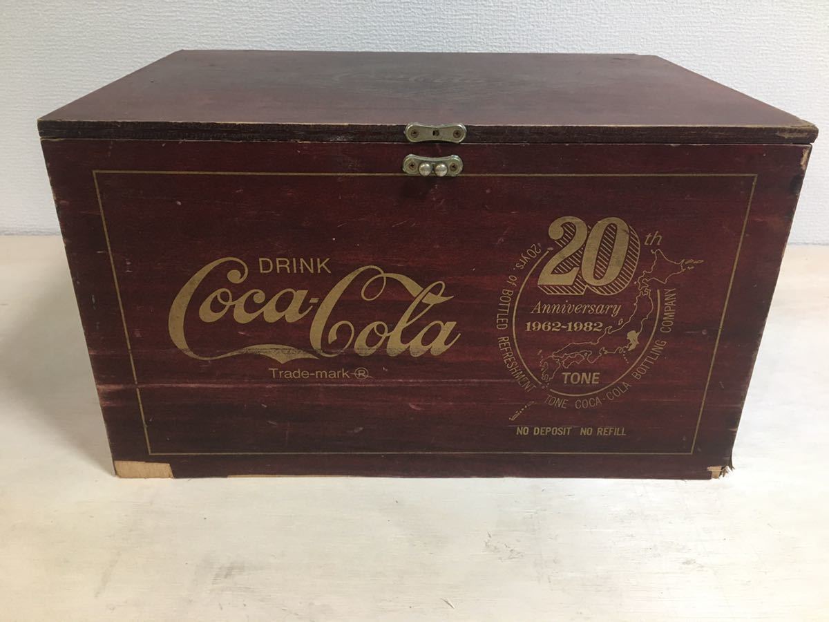 利根コカコーラ 記念ボトル用木箱 cocacola wood box 20th 20周年 記念 