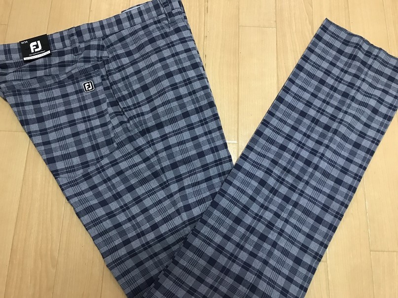 人気，100%新品 Foot Joy フットジョイ ゴルフウェア ストレッチ チェックパンツ FJ-S17-P56 ネイビー ８６(86cm～)｜売買されたオークション情報、yahooの商品情報をアーカイブ公開 - オークファン パンツ、スラックス