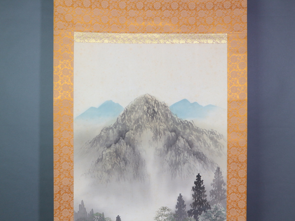 斎藤畸庵 山水図 絹本掛軸 Z525｜骨董店 のびる 古美術 骨董 和風建具
