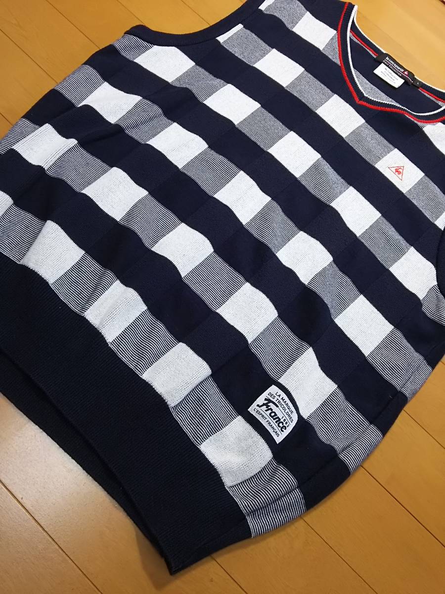 GOLF COQ LE SPORTIF COLLECTION(ルコックスポーティフ メンズ ルコック ゴルフ ダウンベスト 赤系 美品✨ルコックスポルティフチェック異素材切替ダウンベスト ルコックゴルフ チェック le ルコックスポルティフ M
