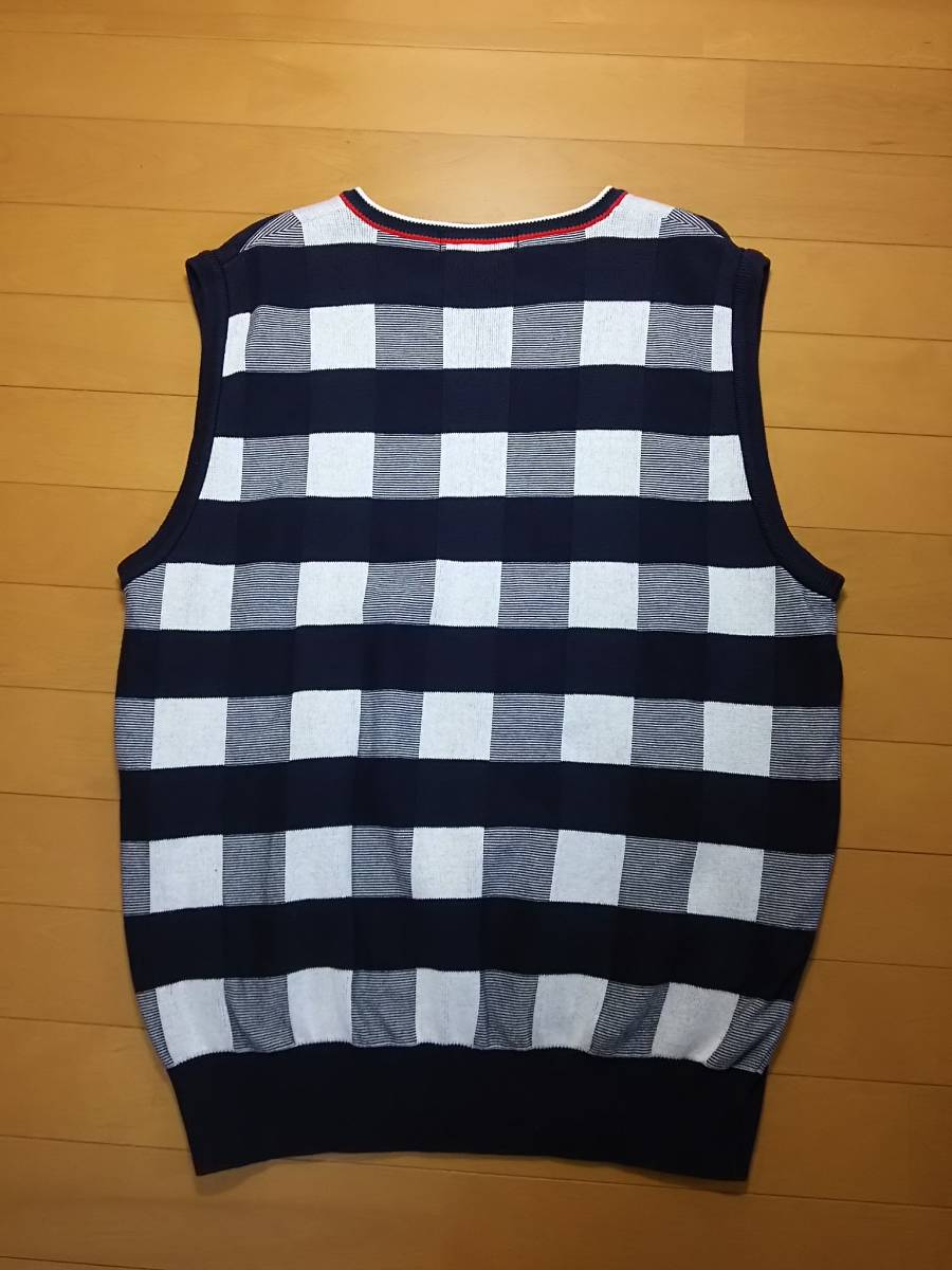 GOLF COQ LE SPORTIF COLLECTION(ルコックスポーティフ メンズ ルコック ゴルフ ダウンベスト 赤系 美品✨ルコックスポルティフチェック異素材切替ダウンベスト ルコックゴルフ チェック le ルコックスポルティフ M