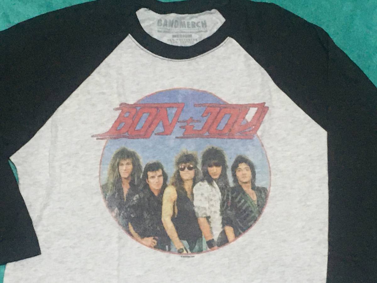 BON JOVI ボン・ジョヴィ Tシャツ M バンドT ロックT ラグラン 七分袖