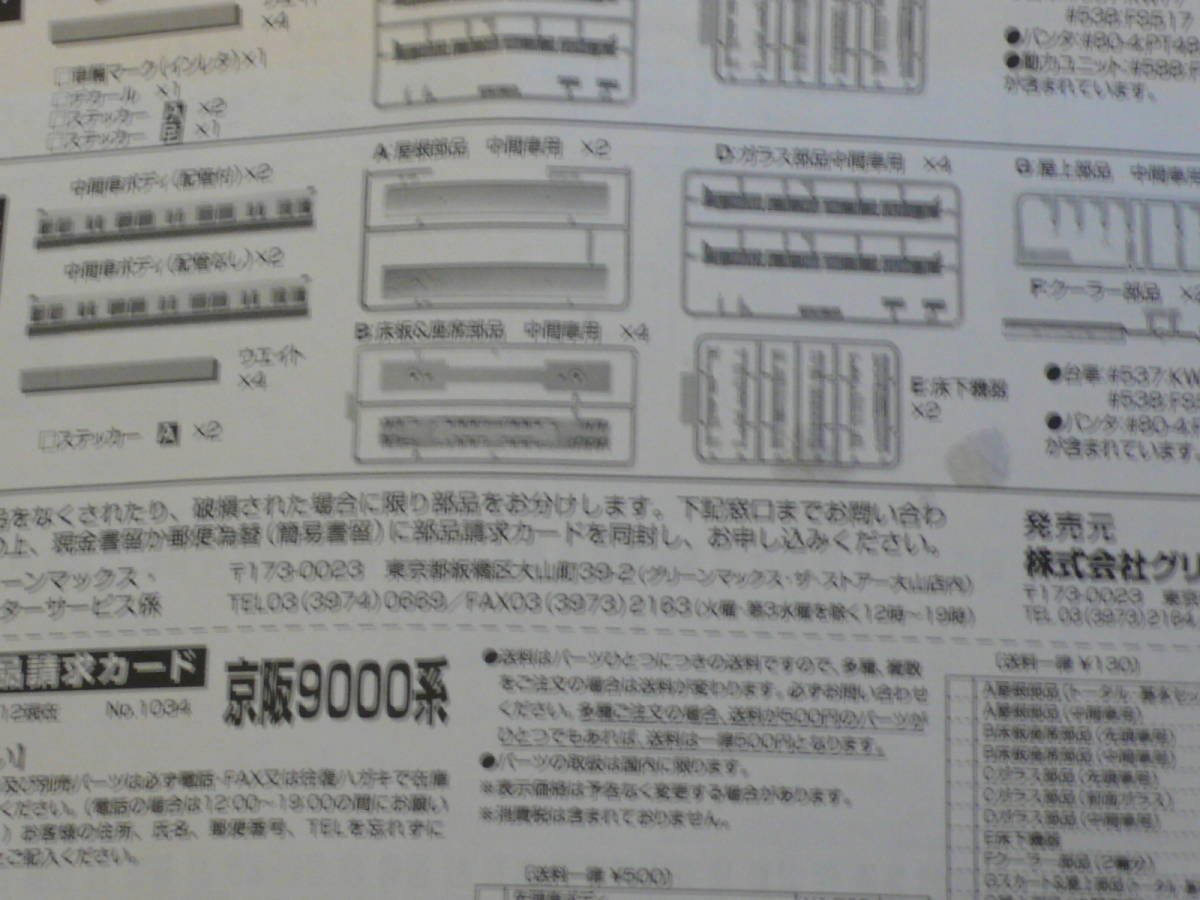 GM】京阪9000系中間車 増結4両編成セット 初期ロット未組立品 グリーン