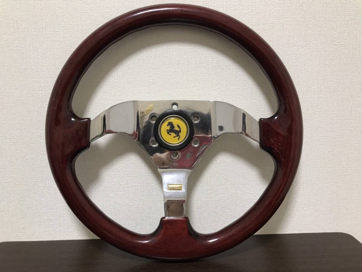 ステアリング 35Φ ハンドル 35cm 黒 MOTOFUTURE 木製ハンドルが