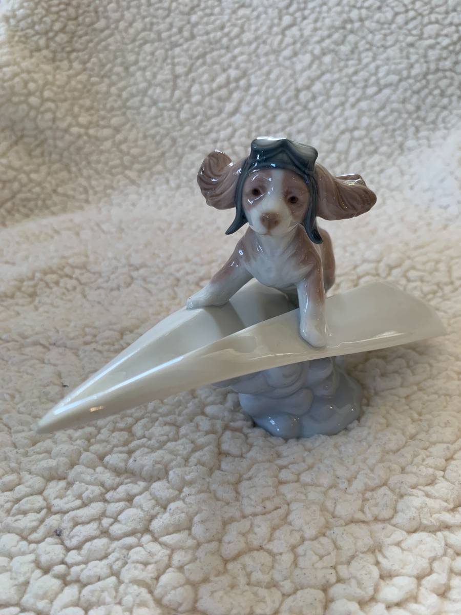 LLADRO リヤドロ 犬 紙飛行機 6665 可愛いパイロット 工芸品 リヤドロ