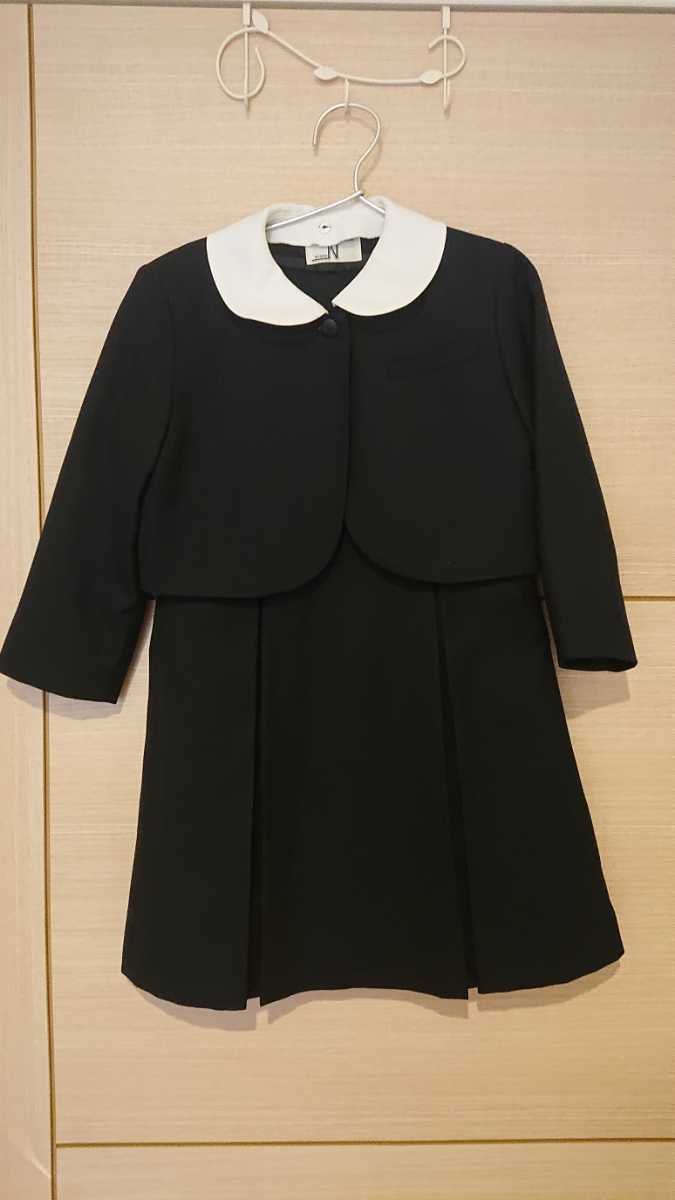 Art Letter N アートレター フォーマル ジャケット ワンピース 120 ネイビー 紺 受験 発表会 子供服 女の子 セットアップ ...