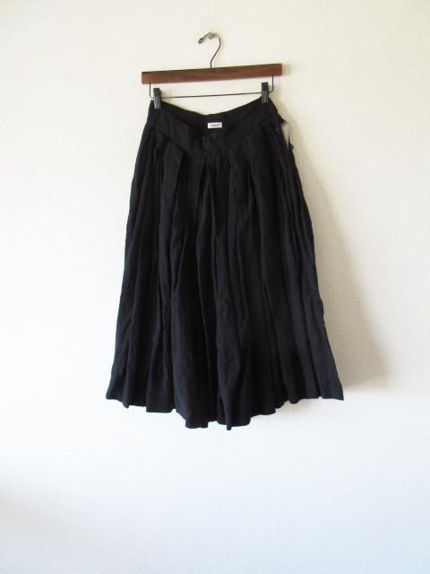 美品 YAECA / ヤエカ 15759 big tuck culotte BLACK S * ビッグタック