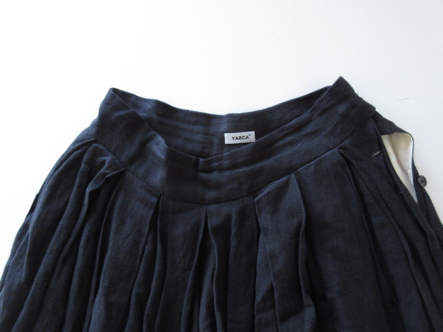 美品 YAECA / ヤエカ 15759 big tuck culotte BLACK S * ビッグタック
