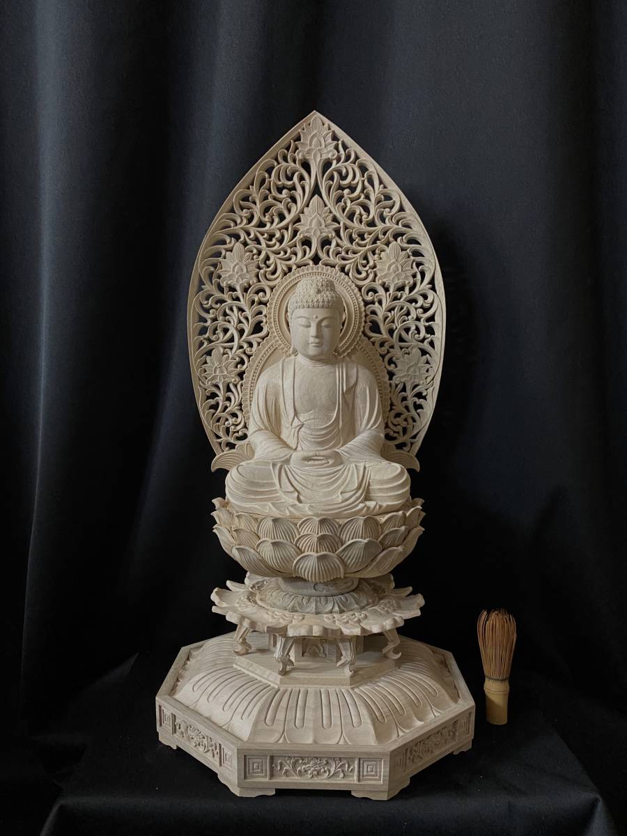 高62cm 井波彫刻 一刀彫り　仏教工芸品　香樟材　木彫仏教　大日如来座像 高62cm 井波彫刻 一刀彫り 仏教工芸品 香樟材 木彫仏教 大日如来座像