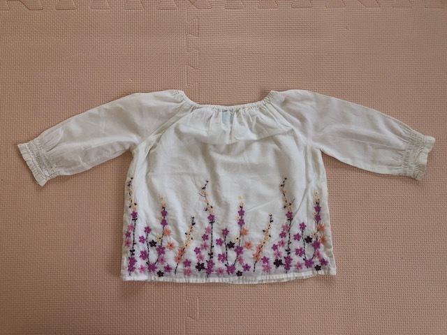 baby gap toddler 90サイズ 18～24M 女の子用 刺繍花柄 シャツ 