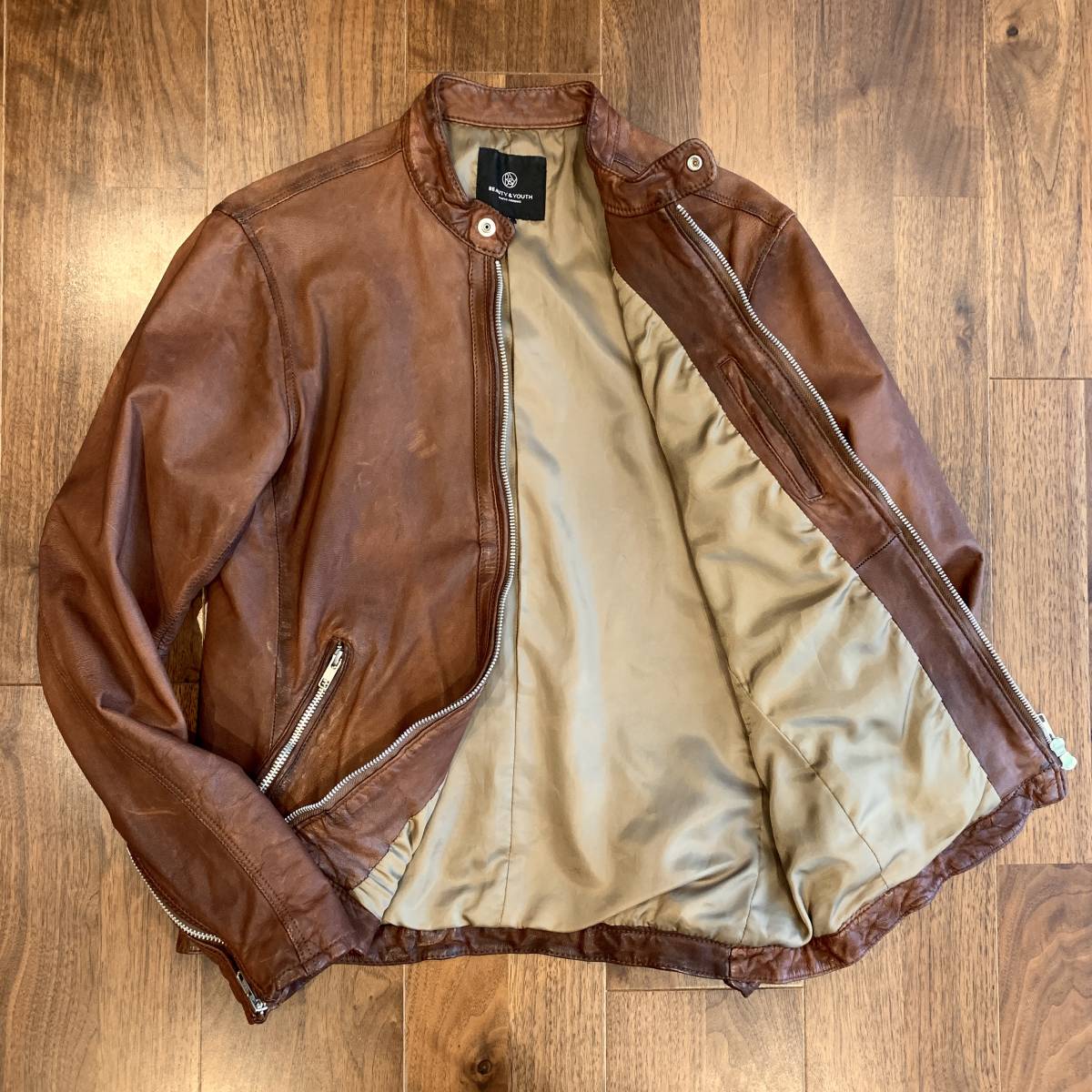 正規品，100%新品 C17 ビューティ＆ユース アローズ 味のある逸品 UNITED ARROWS 山羊革 ゴートスキン レザー ライダースジャケット Mぐらい ブラウン 秋冬(Mサイズ)｜売買されたオークション情報、yahooの商品情報 ジャンパー、ブルゾン一般