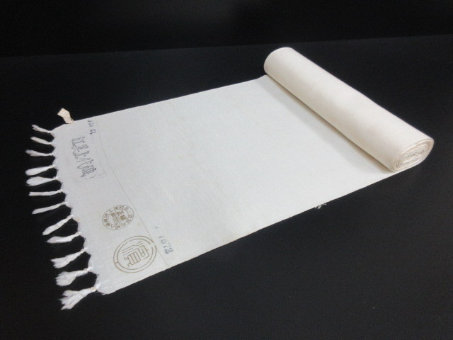 ☆良品☆ 1円 正絹 浜つむぎ 伝統工芸 白無地 無地 着尺 高級反物 長さ