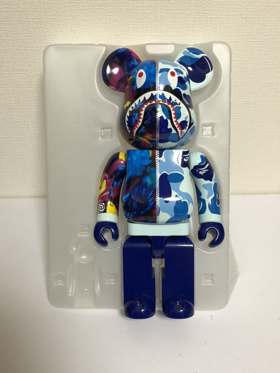 その他 1000% BE@RBRICK BAPE mika ninagawa blue BLUE BE@RBRICK BAPE(R) × M / mika ninagawa SHARK 400% ベアブリック