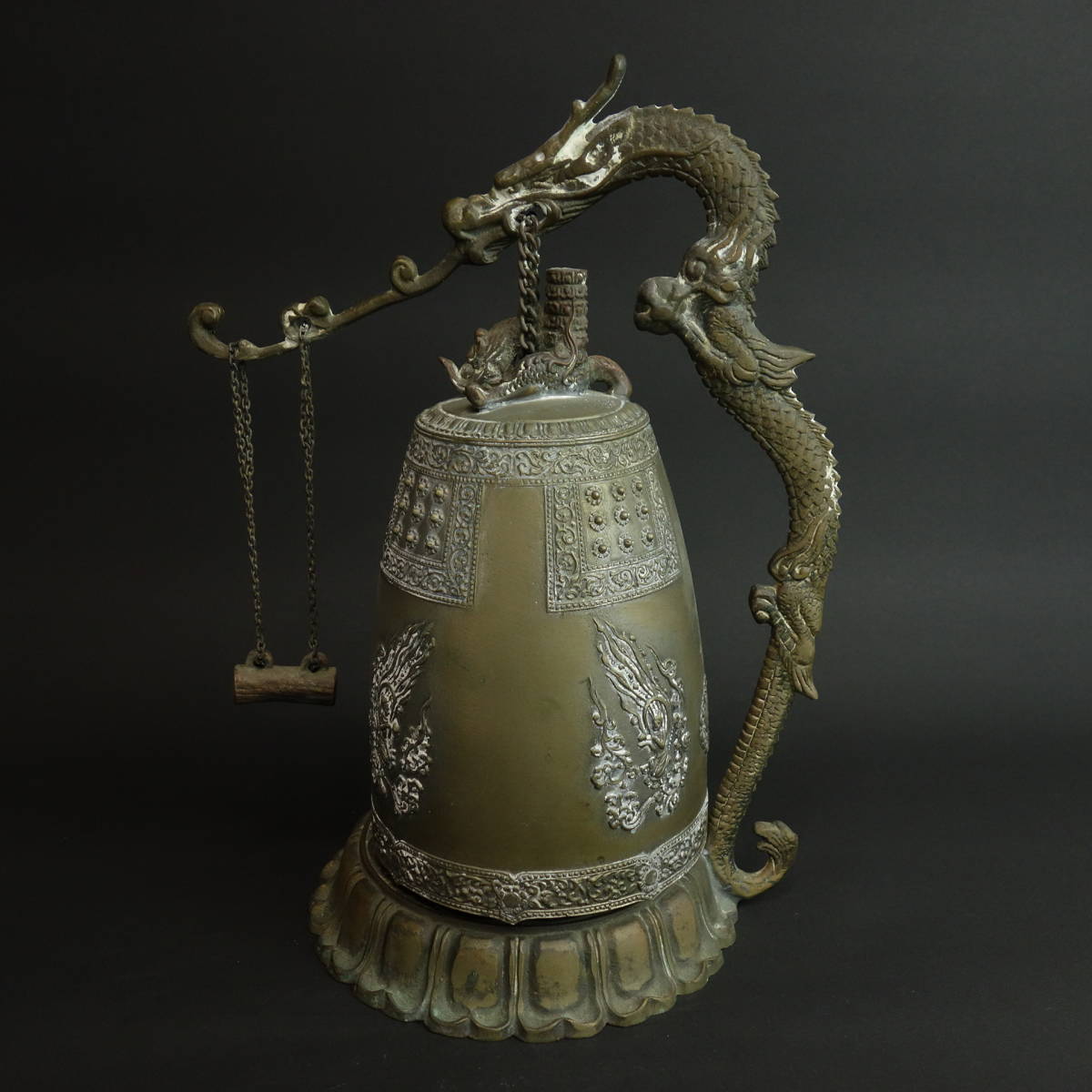 大得価，100%新品】 金属工芸 龍 喚鐘 高さ30.5cm 重さ2.7