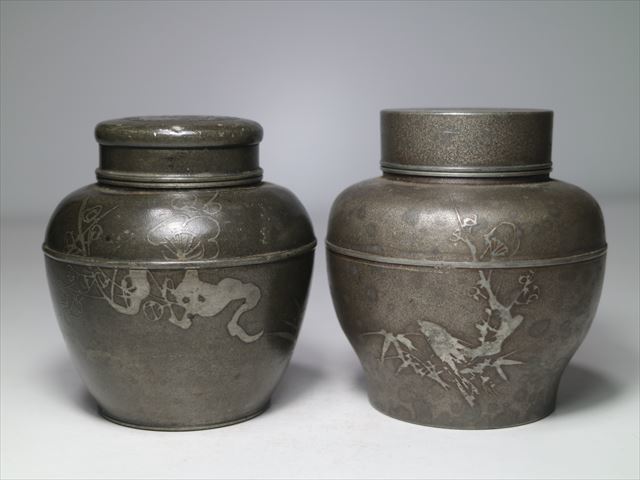 茶入 古錫 煎茶道具 煎茶 唐物 茶筒 茶壺 在銘 古錫製 侘び
