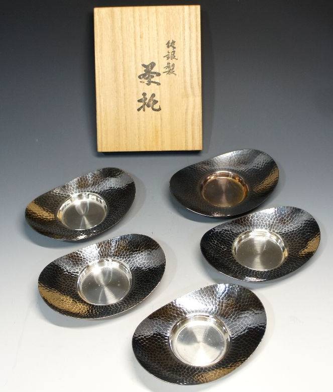 送料無料，大得価 純銀製茶托 SILVER1000 ５客揃い 共箱 小判型 純銀刻印あり 煎茶道具 茶道具買取 小川処堂(その他)｜売買されたオークション情報、yahooの商品情報をアーカイブ公開 - オークファン その他